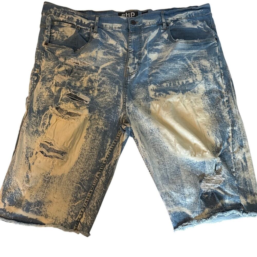 Big & Tall Street Wear Mens Denim Shorts Distressed Size 50 Waist